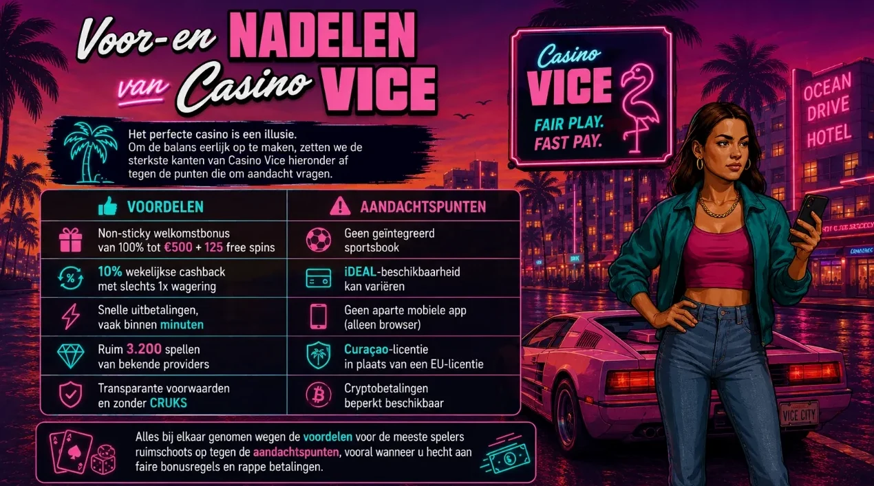 Voordelen van Casino Vice op een rij