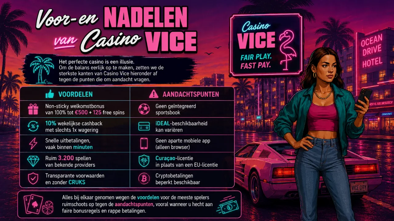 Voordelen van Casino Vice op een rij